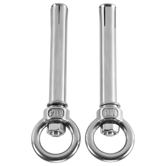 2Pcs Stainless Steel Raw Style Shield Anchor Eye Bolts M6 x 82mm,Silver