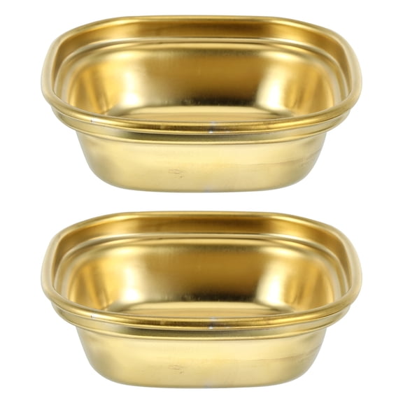 2Pcs Stainless Steel Sauce Dishes Spice Seasoning Dishes Food Dipping Plates