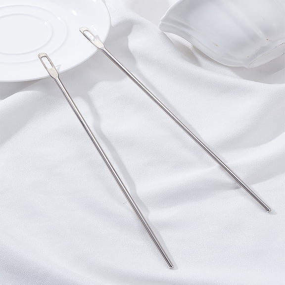 2Pcs Stainless Steel Sewing Needle Devices Threader Thread Guide Tools Stainless Steel Color 220x6.5x4mm Hole: 13.5x4mm