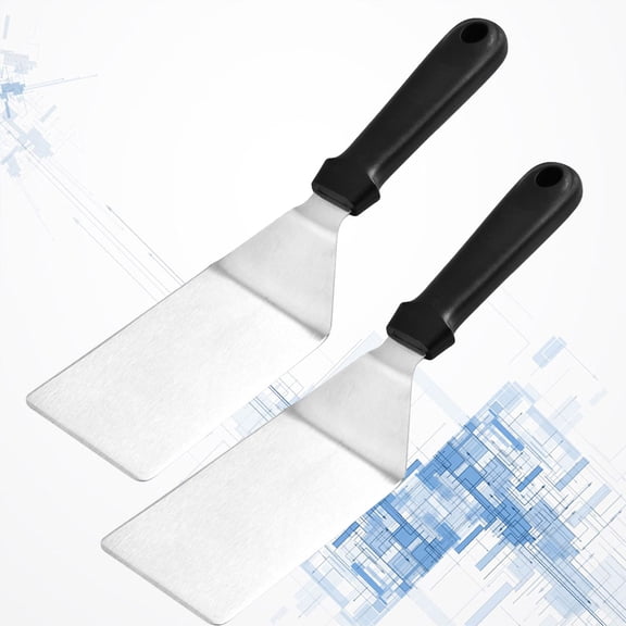 2Pcs Stainless Steel Spatulas for Kitchen Cooking Serving with Square Handle