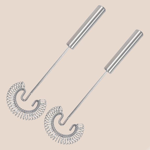 2Pcs Stainless Steel Spring Coil Whisk Set, Handheld Spiral Wire Whipper Blender Beater, Kitchen Cooking Tools for Eggs, Cream, Sauces, Gravy, 10 inch