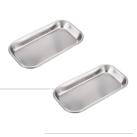 2Pcs Stainless Steel Tray And Tray Small Flat Tray Suitable For Storing And Nail . Baking trays trays