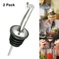 thumbnail image 1 of 2Pcs Stainless Whisky Liquor Wine Pourer Stopper Bottle Spout Dispenser with Cap, 1 of 7