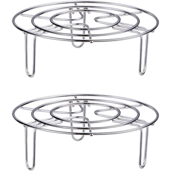 2Pcs Steam Rack, Heavy Duty Steaming Rack Stand, Stainless Steel Round Steamer Cooling Rack Trivet, Pot Steamer Insert Food Stand, Steaming Cookware Accessories(Size:15.5cm/6.1in)