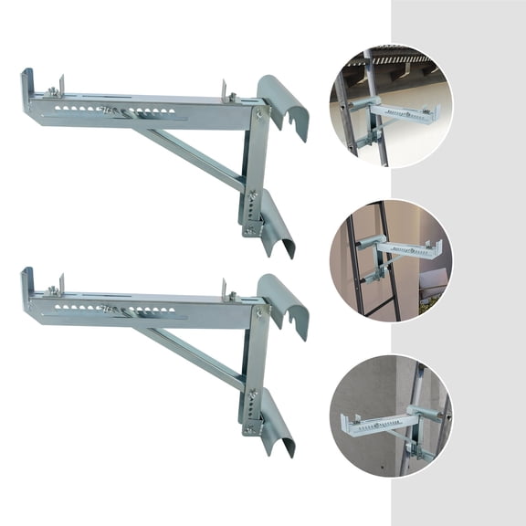 2Pcs Steel Adjustable Ladder Jacks, Triangular Heavy Duty Ladder Scaffold Support Brackets, 661.39lbs Load for Wall Roof Window Aerial Work