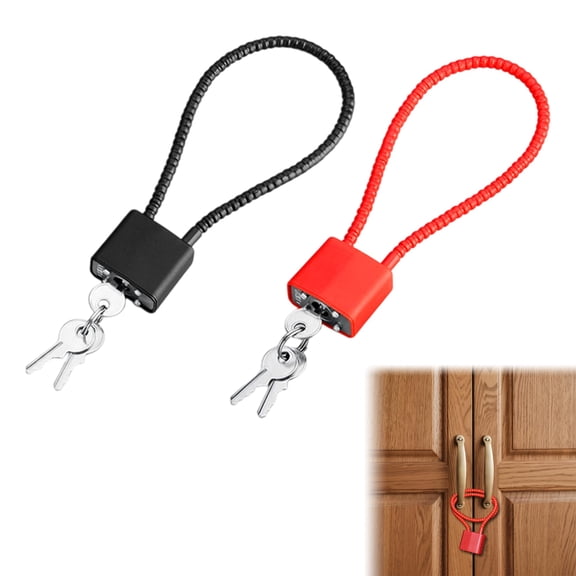 2Pcs Steel Rope Padlocks with Keys, Wheelie Bin Locks with Keys, Flexible Cable Padlock, Heavy Duty Long Shackle Padlocks for Outdoor Indoor Bicycle Gym Locker Gate Suitcase (Length: 380mm)