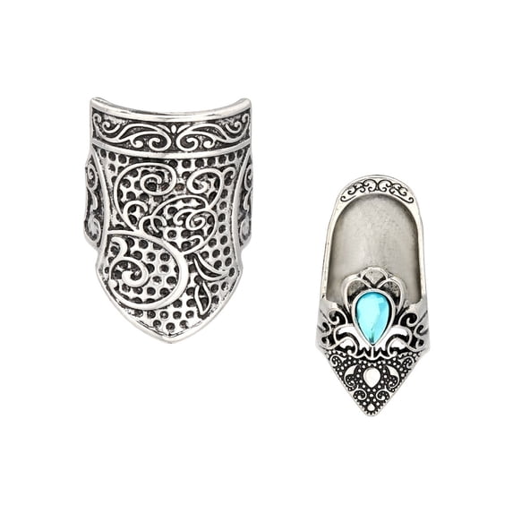 2Pcs Steel Thimble Finger Guard for Hand Sewing Knitting Dressmaking Embroidery Needlework Projects
