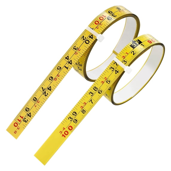 2Pcs Steel lf-Adhesive Measuring Tape, Imperial & Metric Tape Measure Sticker Ruler, Left to Right and Stick on for Workbench, Woodworking, Saw Drafting, 100cm/39Inch