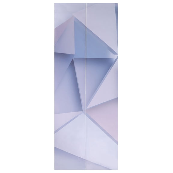 2Pcs Sticker Geometric Style 3D Frosted Texture Wall Sticker Decor Door Poster for Home (15.2 x 78.7in)