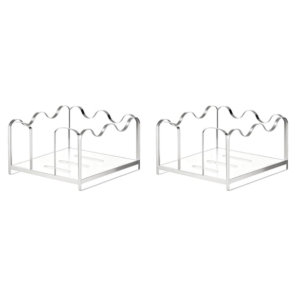 2Pcs Sticky Note Holder,Scalloped Acrylic Post It Note Holder 3"x3" Clear Sticky Note Holder Dispenser for Classroom, Desk Organizer Accessories for Dorm Room,Office Supplies