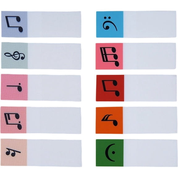 2Pcs Sticky Tabs Transparent PET Colorful Page Markers Tabs Musical Note Sticky Notes Writable Annotation, for Journaling Index Tabs