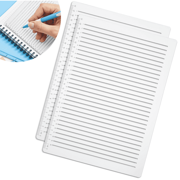 Clear Spacing Line Drawing Stencils,Line Drawing Ruler,Plastic Spacing Line Drawing Stencils,Measuring Ruler Template,Writing Tools for Students Journaling Envelope Card Paper 2Pack
