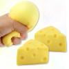 2Pcs Stress Balls Squeeze​ Yellow Cheese Design Simulated Cheese Decompression Ball Deformable Texture Visual Stress Aid Clear Packaging Office Desk