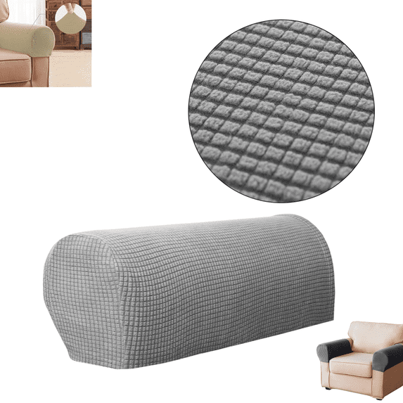2Pcs Stretch Sofa Armrest Covers, Anti-Slip Elastic Armchair Slipcovers, Furniture Protector for Couch, Recliner and Chairs