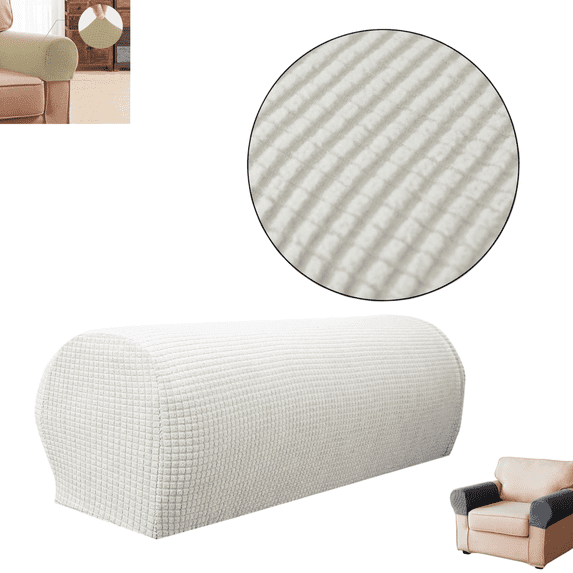 2Pcs Stretch Sofa Armrest Covers, Anti-Slip Elastic Armchair Slipcovers, Furniture Protector for Couch, Recliner and Chairs