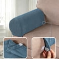thumbnail image 1 of 2Pcs Stretch Sofa Armrest Covers Non Slip Fleece Arm Chair Protector for Recliner Leather Fabric Couch Furniture, Dusty Blue, 1 of 4