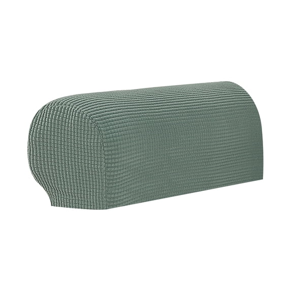 2Pcs Stretch Sofa Armrest Covers Non Slip Fleece Arm Chair Protector for Recliner Leather Fabric Couch Furniture, Sage Green