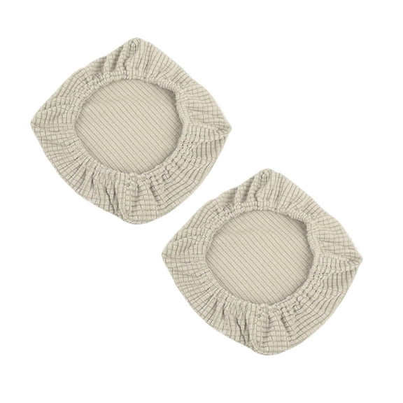 2Pcs Stretch Square Stool Slipcover, Elastic Spandex Bar Chair Seat Cover for Home Kitchen Wedding Party, Non-Slip Dining Chair Protector, Stool Cover Beige2