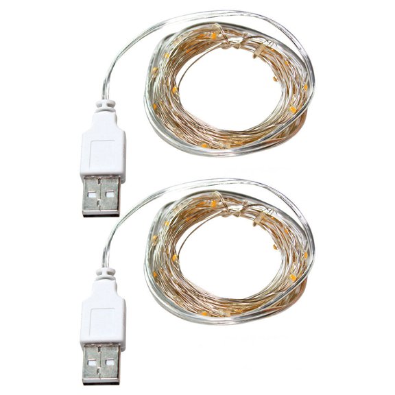 2Pcs String Light Non-conducting Add Atmospheres Copper Wire LED Bendable Night Fairy Lamp for Party