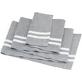 thumbnail image 1 of 2Pcs Striped Elastic Fiber Ribbing Fabric 37.4x5.7inch Light Grey Waistbands Collar Cuffs Trim Material with White Line for Quilting Clothes DIY Sewing Crafts 1.5mm Thick DIY, 1 of 10