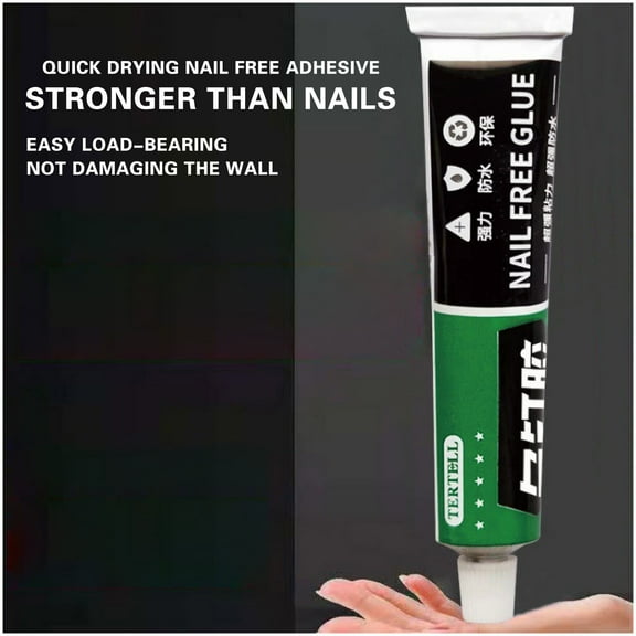2Pcs Strong Adhesive Glue under $5! Kadlawus Household Strong Nail Adhesive Glue for Wall Mounting, Punch Free Tile Rack Glue with Quick Dry Formula, Universal Mounting Glue for Home Decor