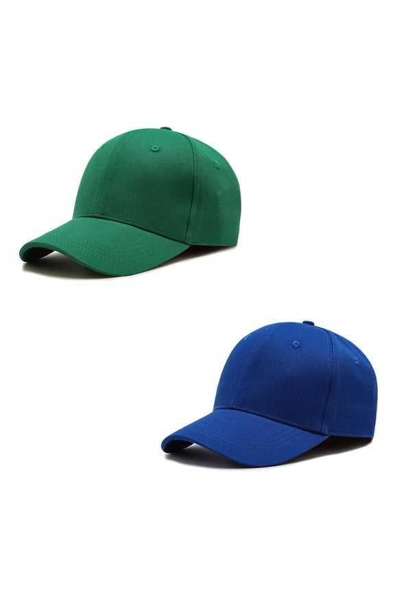 2Pcs Structured Baseball Cap with Adjustable Closure - Performance Hat for Outdoor Activities and Custom Embroidery