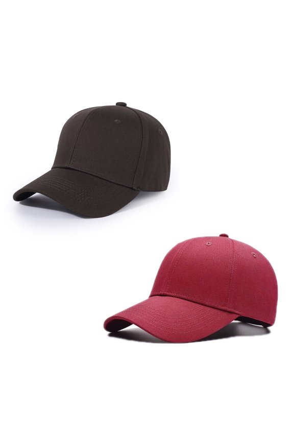 2Pcs Structured Baseball Cap with Adjustable Closure - Performance Hat for Outdoor Activities and Custom Embroidery