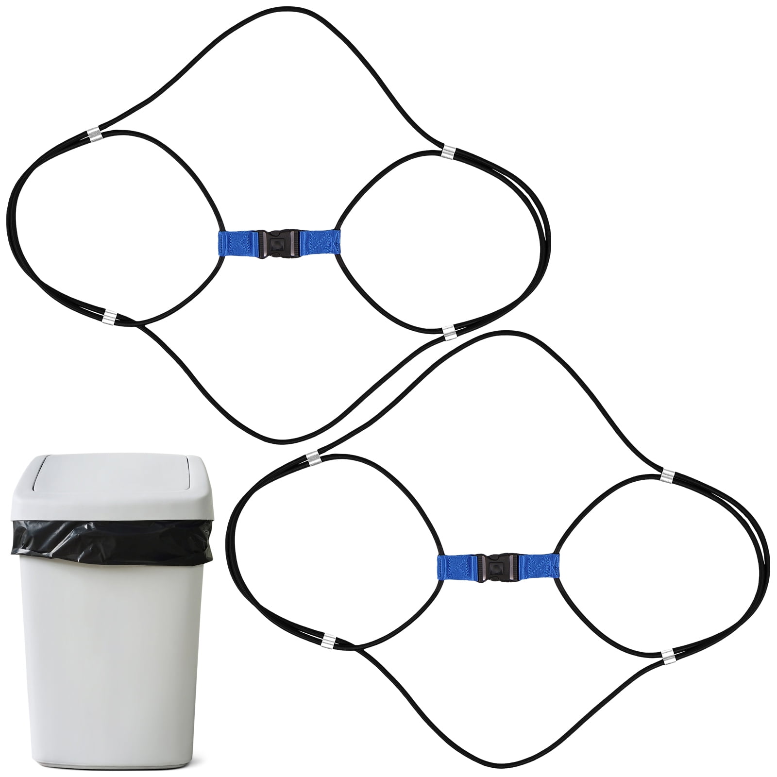 2Pcs Sturdy Nylon Strap Garbage Lid Lock Bear Proof Trash Can Lock
