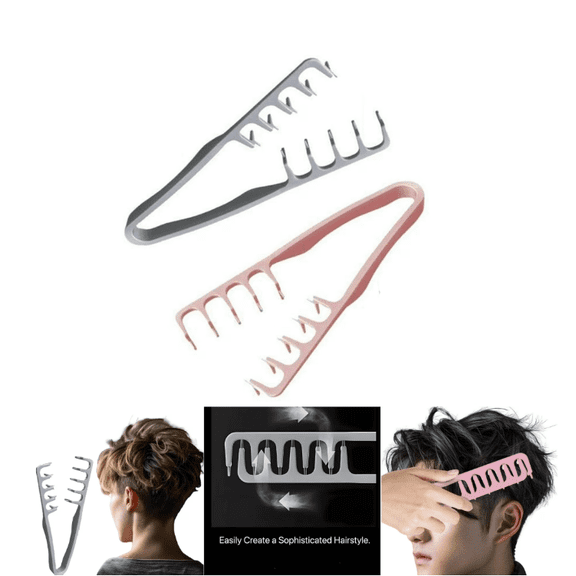 2Pcs Styling Comb With Texture, Volumizing Wide Tooth Hair Styling Comb, Foundation Capacity Apparatus Maximum Lift Roots Volume Tool, Bangs Seam Grooming Accessory for Women Men