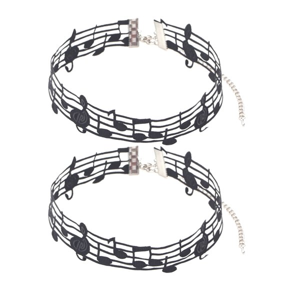 2 Piece Elegant Music Note Clavicle Chain Lightweight Comfortable For Parties Gifts