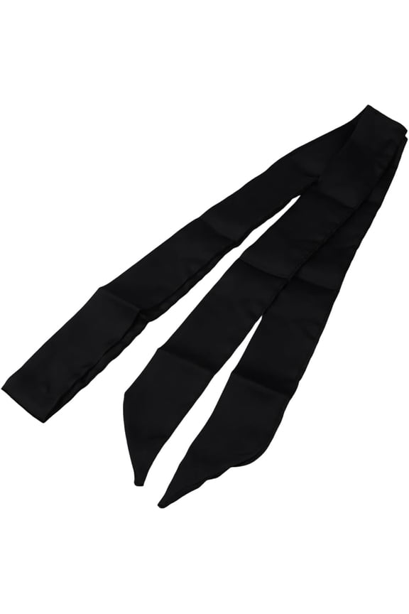 2Pcs Stylish Ribbon Scarf Solid Color Long Neckerchief Black Satin Necktie Belts Pure Skinny Scarf Sash Headband Ribbon Tie for Handbag Handle Wrap Women Shirts Jeans Dresses Accessories