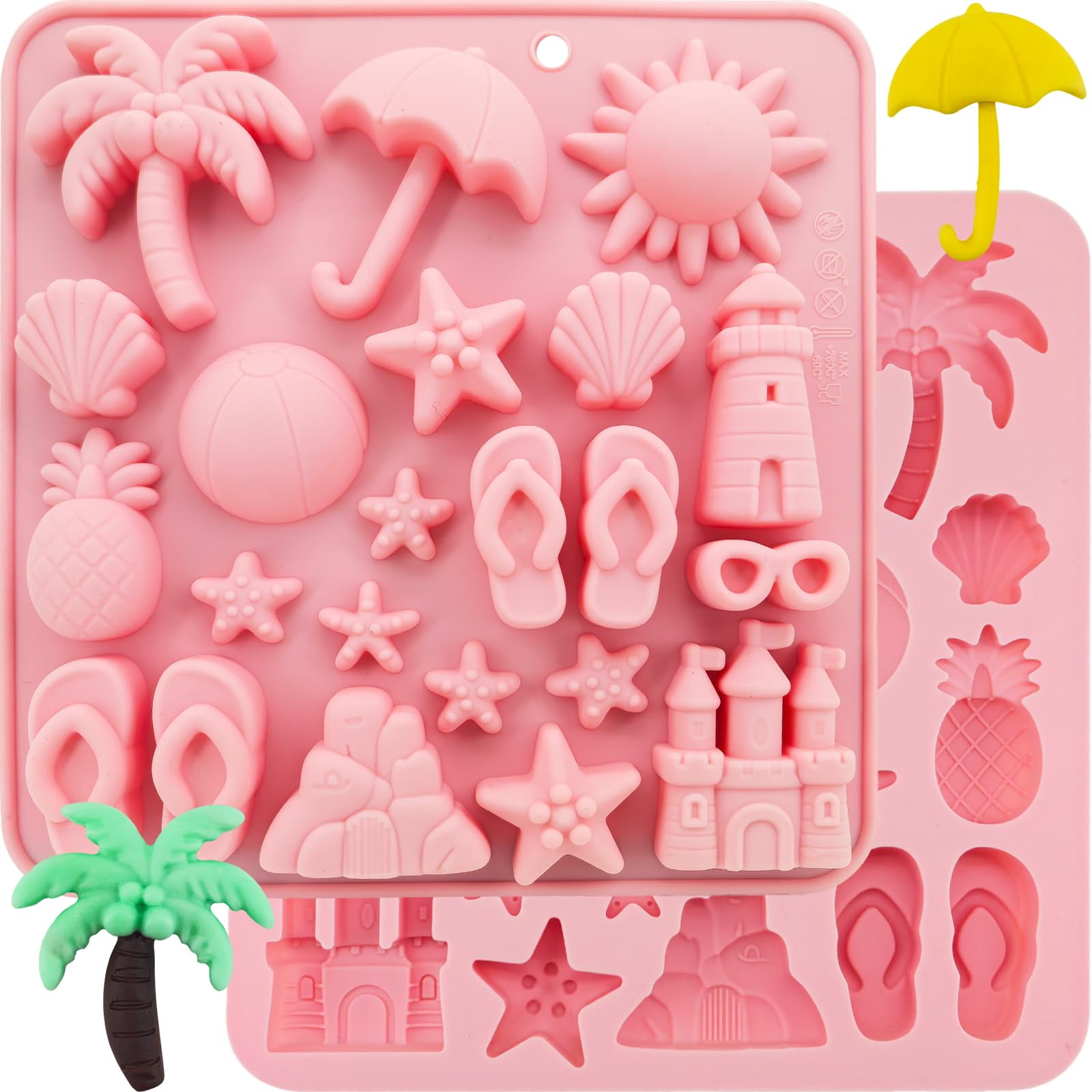 5Pcs Starfish Shell Silicone Resin Molds - Ocean Beach Theme Molds For Keychains, Jewelry & Decor