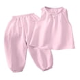 thumbnail image 1 of 2Pcs Summer Outfits Set for Toddler Girls For 10-11 Years Toddler Tank Top Pants Sets 2pc Plain Thin Sleeveless Undershirts Jogger Pants Outfits Baby Boys Fall Vest+trousers Pink Gift 2PCS Set, 1 of 9
