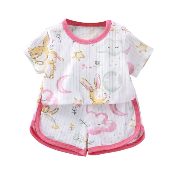 2Pcs Summer Outfits Set for Toddler Girls – Flower Short Sleeve T-Shirt + Pants, Perfect Gift Set Summer 2Pcs Gift Outfits Set Girls Summer Set 1-8 Years,18-24 Months