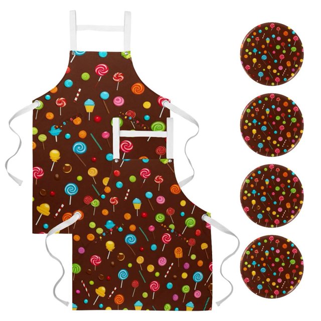2Pcs Summer Watermelon Donut Versatile Aprons Set Kitchen, Baking