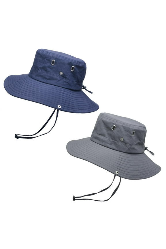 Sun Hats for Women Men ,Bucket Hat Wide Brim Boonie ,Hat Foldable UV Protection for Fishing Hiking Camping(Tibetan blue+gray)