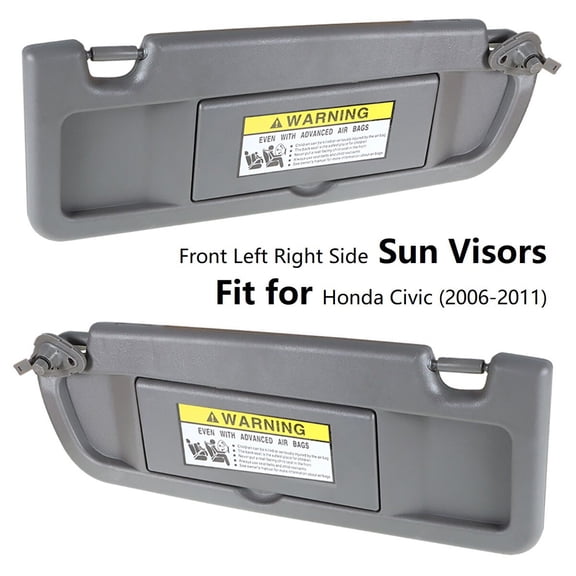 2Pcs Sun Visors 83280SNAA01ZA 83230SNAA01ZA Fit for Honda Civic (2006-2011), Front Left Right Side, Dark Gray