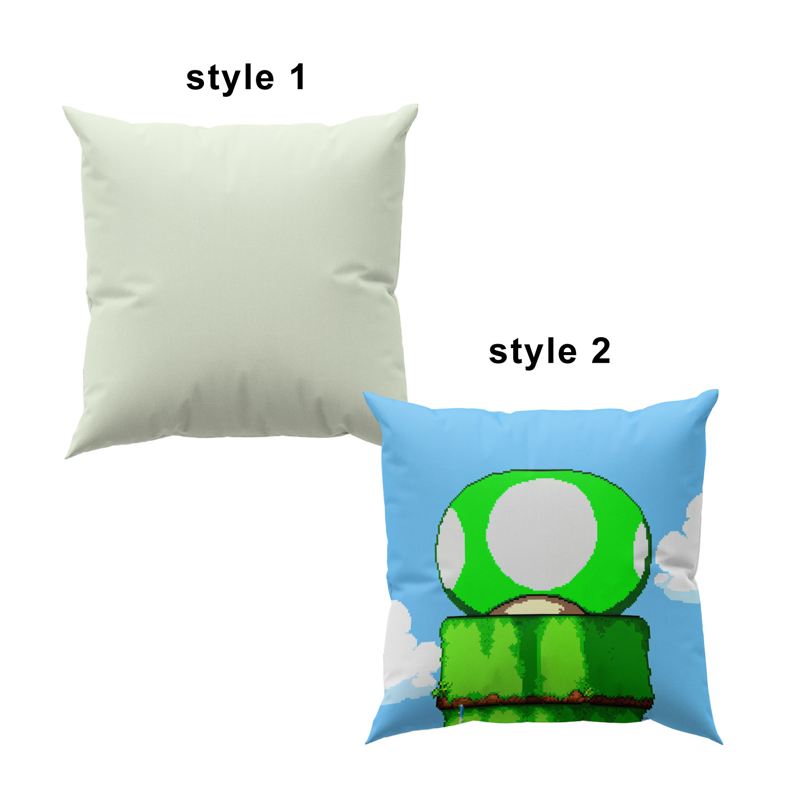 2Pcs Super Bro Pillowcase Cartoon Game Throw Pillow Cover for Boy Girls
