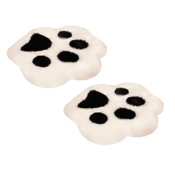 2Pcs Super Soft Sheepskin Rug Furry Cat Paws Rug Kids Room Rug Kawaii Room Decor Non Throw Rug Furry Rug Bedroom Rug Carpet