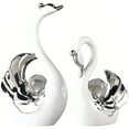 thumbnail image 1 of 2Pcs White Swan Sculptures - Modern Home Decor Figurines, 1 of 7