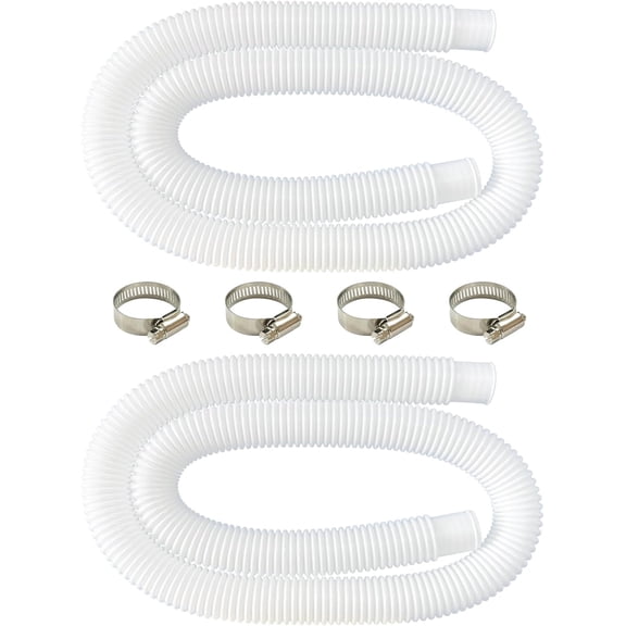 2Pcs Swimming Pool Replacement Hose,QZS Replacement Hose Compatible with filter Pump,59 Long 1.25" Diameter Filter Pump Hose with 4 Metal Clamps