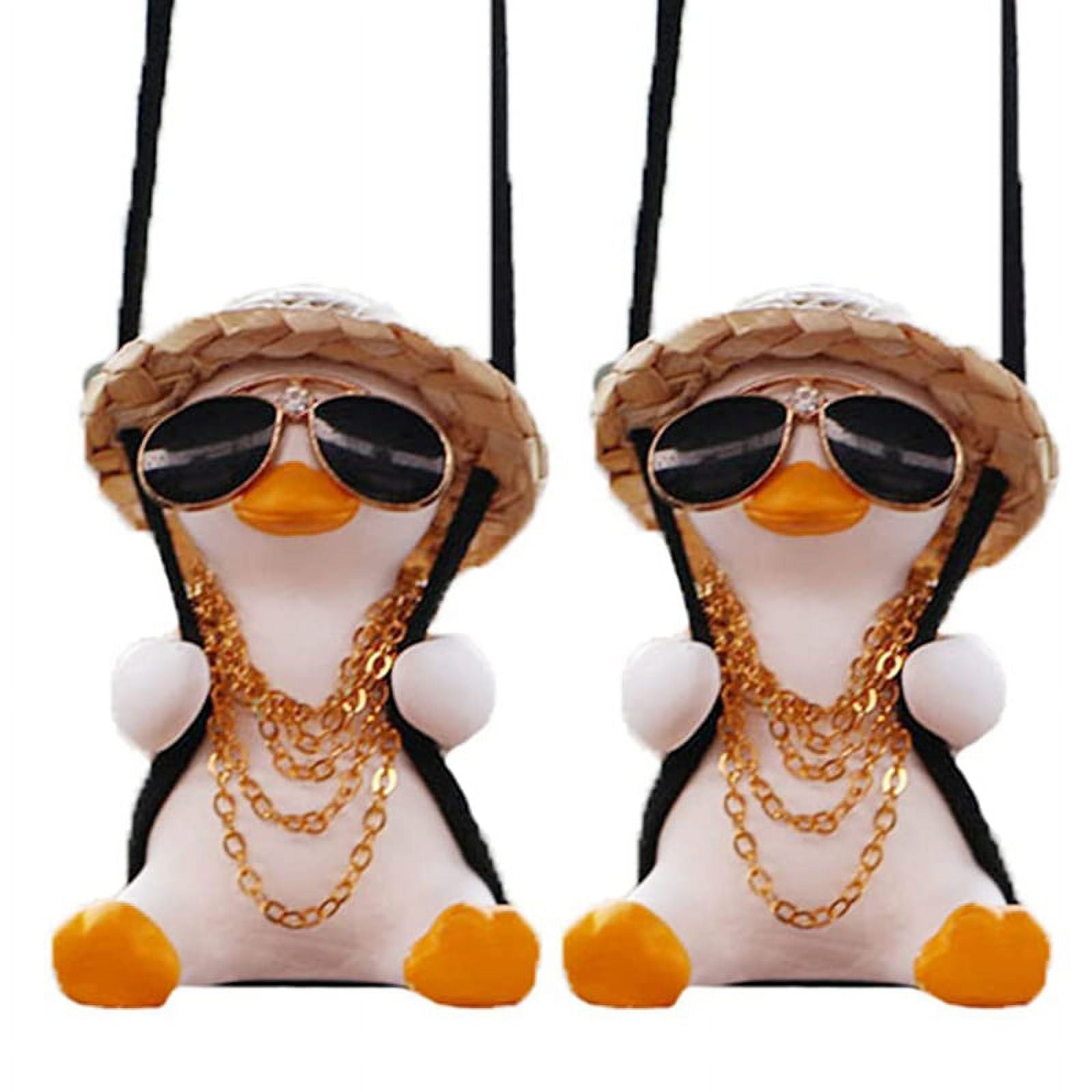 Swinging Duck Car Hanging Ornament Cute Anime Swing Duck Car Mirror Cute Car  Rearview Mirror Pendant Swing Duck(1 Piece, White)