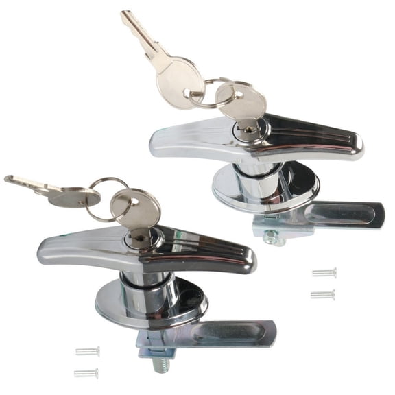 2Pcs T Grip Fastener Locks With 4 Keys Perfect For Truck Toolbox Door And Storage Compartments