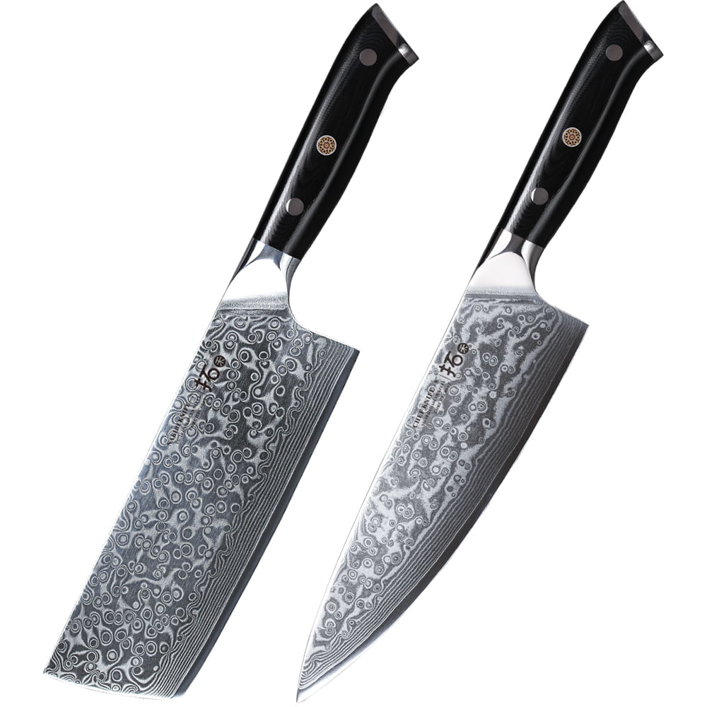 TURWHO 8 inch Japanese Chef Knife 7-Layer Damascus Stainless steel Kitchen Knives Pro Cooking Knives W/Rosewood Octagonal Handle