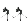 thumbnail image 1 of 2-Pack Foldable Metal Microphone Tripod Stand for Tabletop Use, Adjustable Mic Holder for Studio and Podcast, 1 of 10