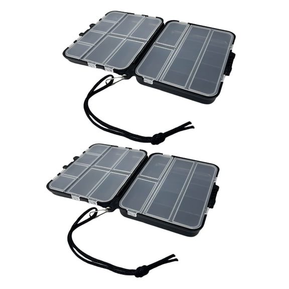 2Pcs Tackle Box Double Side Fishing Lures Baits Hooks Storage Container Case with Dividers Fishing Tackle Storage Box
