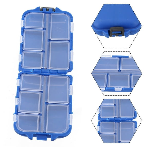 2Pcs Tackle Boxes, Plastic Box Storage Organizer Box with Dividers, Fishing Tackle Storage Box Organizer, 10 Compartments