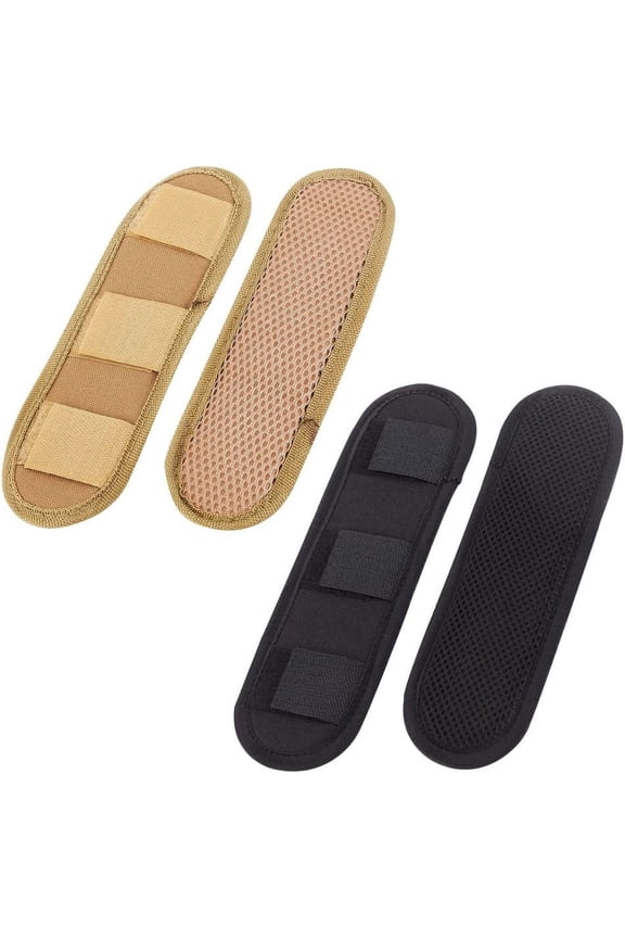 2Pcs Tactical Vest Shoulder Strap Pads Canvas Cushion Pad Black Brown Mesh Protect Pads Universal Removable Protection Pad for Backpack Shoulder Strap Tactical Vest diy