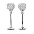 thumbnail image 1 of 2Pcs Tall Crystal Candle Holders Chamberstick for Anniversary Celebration Mother's Day Table Centerpieces, 1 of 3