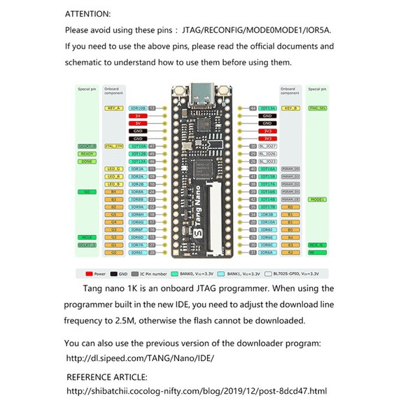 2Pcs Tang Nano Minimalist FPGA Development Board Straight Insert Breadboard Tang Nano 1K Development Board